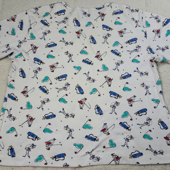 Cabin Creek White Golf Shirt w/Golfer GIF's XL - Picture 2 of 5